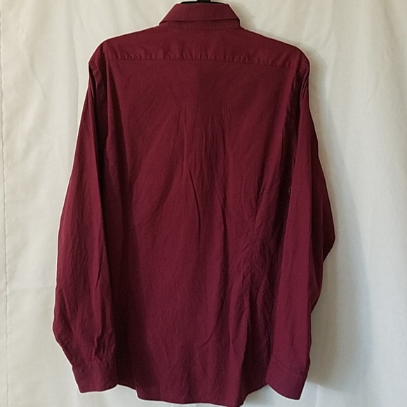 Express 1MX Mens Fitted Burgundy Color Dress Shirt Large - Picture 3 of 5